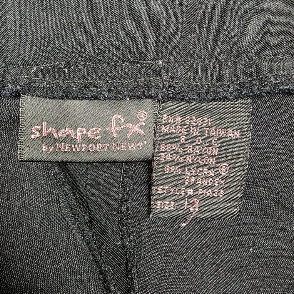 Shape FX Newport News Pants Womens 13 Black Stretch Dress Career Straight Leg - Picture 3 of 13
